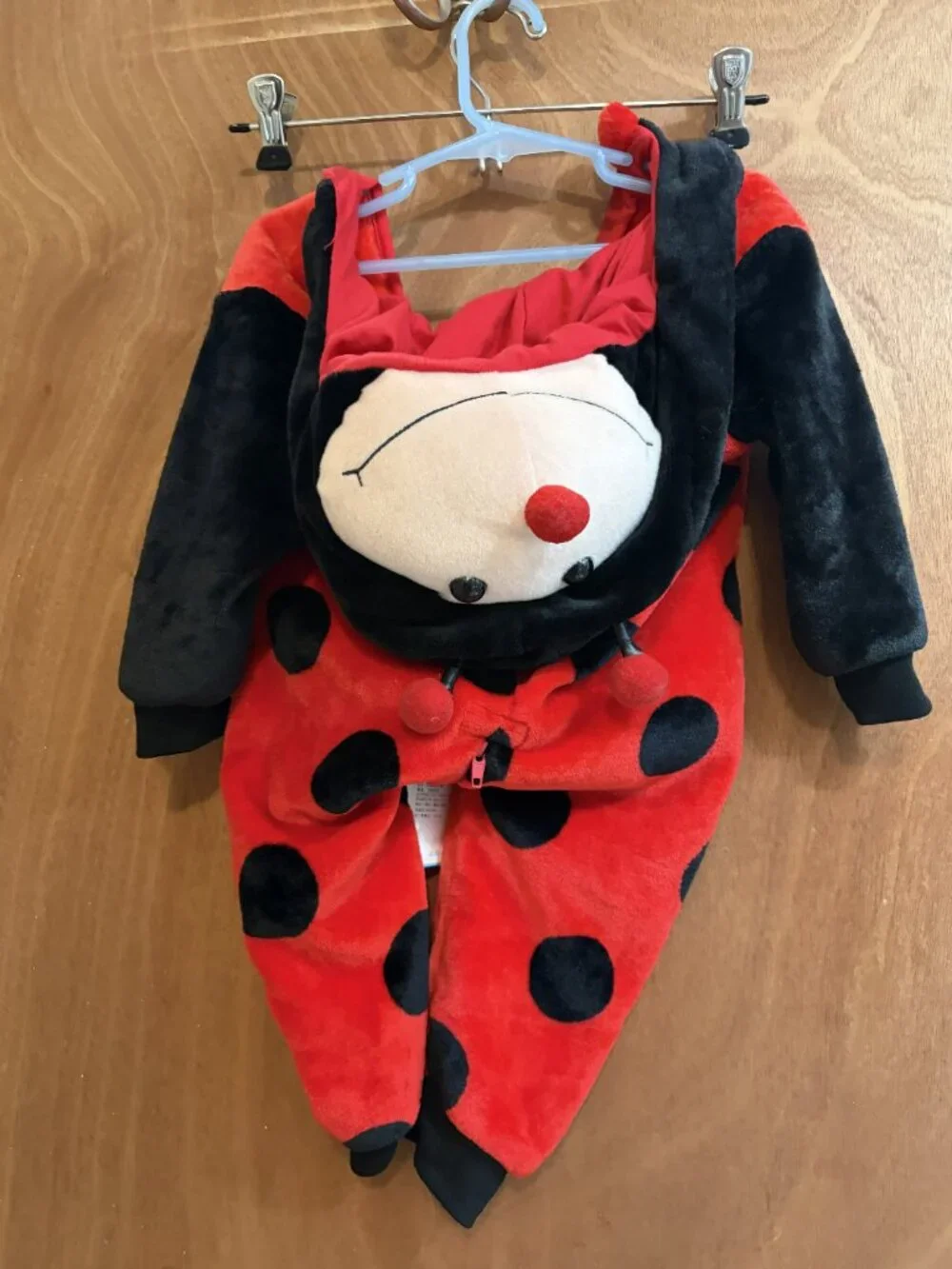 Toddler 2T Plush Lady Bug Hooded Costume NWT
